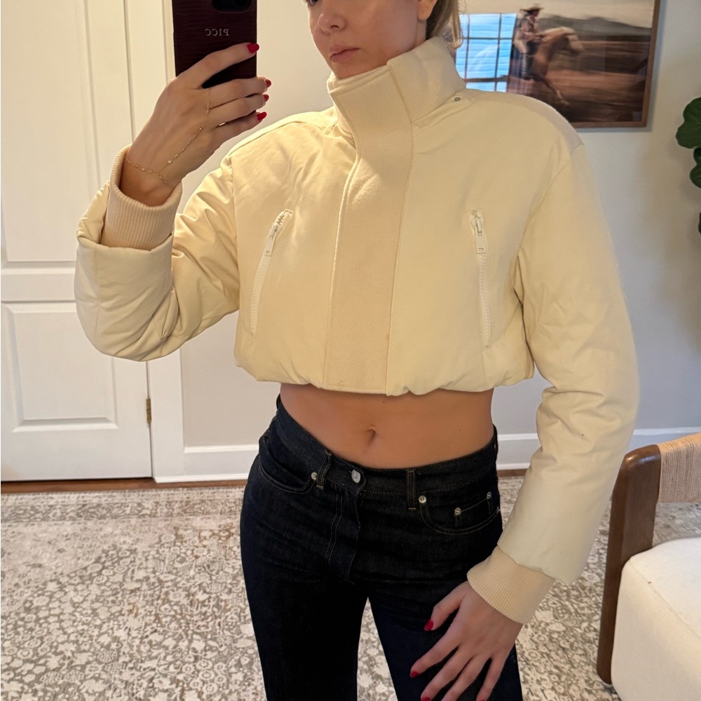 DKNY Cream Bomber Jacket - Picture 2 of 6
